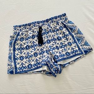 Joie Silk Ikat Drawstring Shorts